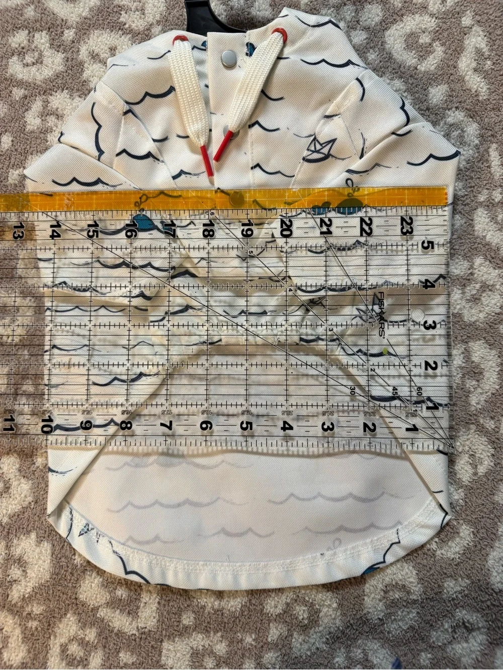 Pet Nautical Whale raincoat - White & Teal . Never worn